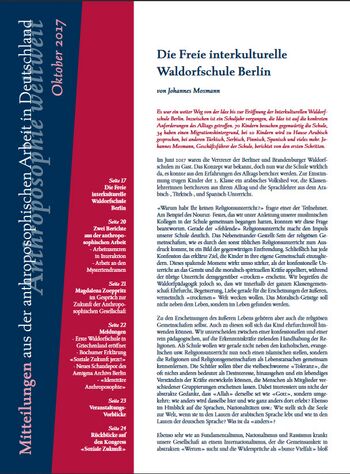 Mitteilungen aus der anthroposophischen Arbeit in Deutschland